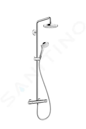 Hansgrohe Croma Select S Sprchový set Showerpipe 180 s termostatem, 2 proudy, EcoSmart 9 l/min, bílá/chrom, 27254400