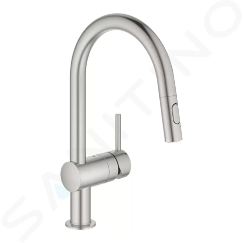 Grohe Minta Dřezová baterie s výsuvnou sprškou, supersteel, 32321DC2